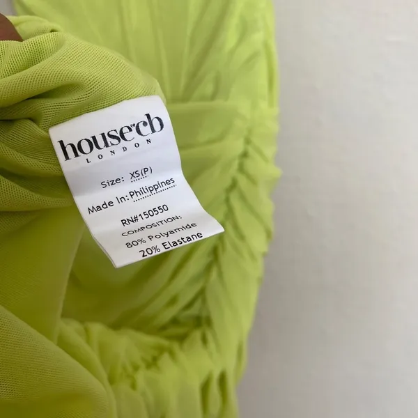 HOUSE OF CB 'Valentina'Lime neon‎ Asymmetric Cutout Midi Dress/Size XS plus cup - Image 15