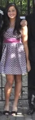 Purple Stripped Homecoming Dress - Image 7