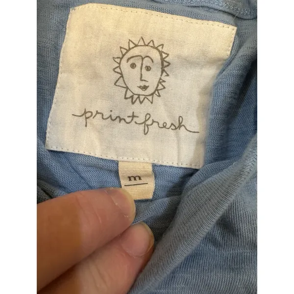 Print Fresh Blue‎ Pajama Top T Shirt Size Medium Cozy Comfy - Image 6