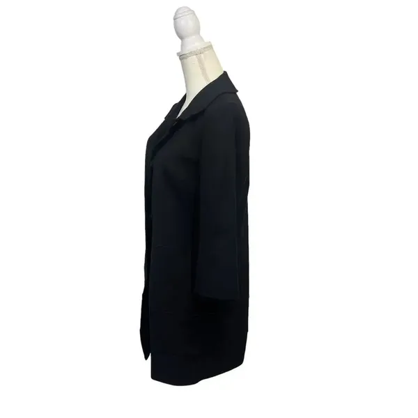 Banana Republic Women's Black Overcoat Size Small 3/4 Sleeve‎ Mid-Length Elegant - Image 3