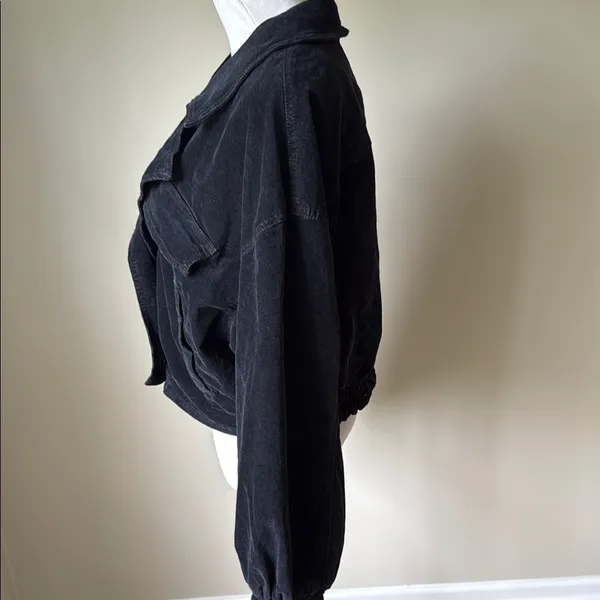We The Free Black Sure Thing Corduroy Bomber Jacket Relaxed Fit - Image 5