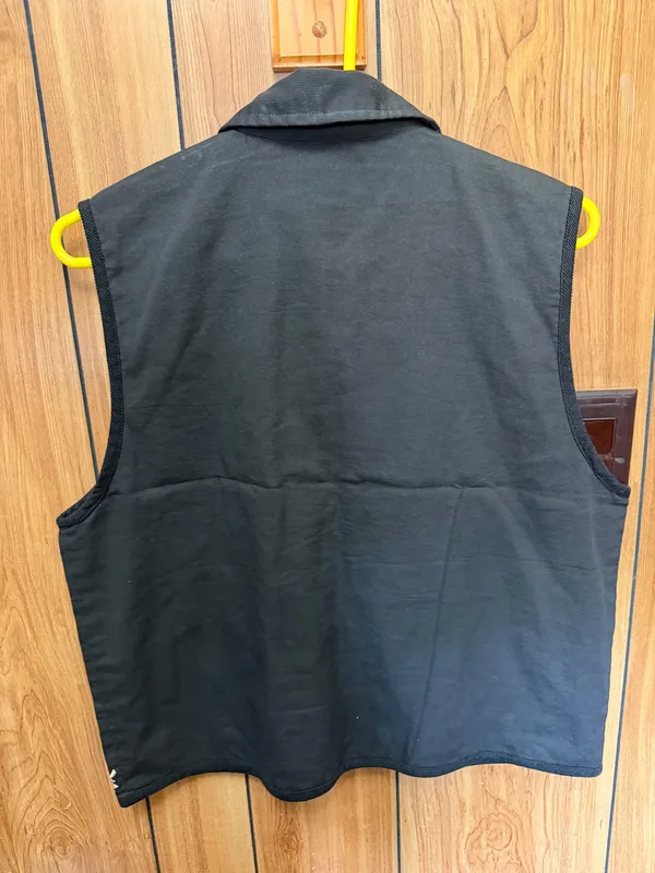 Fall Vintage Embroidered Leaf vest Black Size M - Image 2