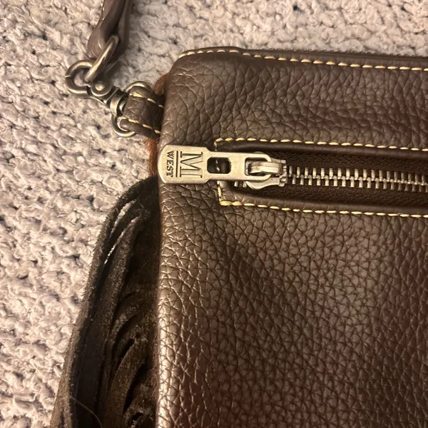 Montana West Brown Western Haircalf Fringe‎ Crossbody Bag - Image 5