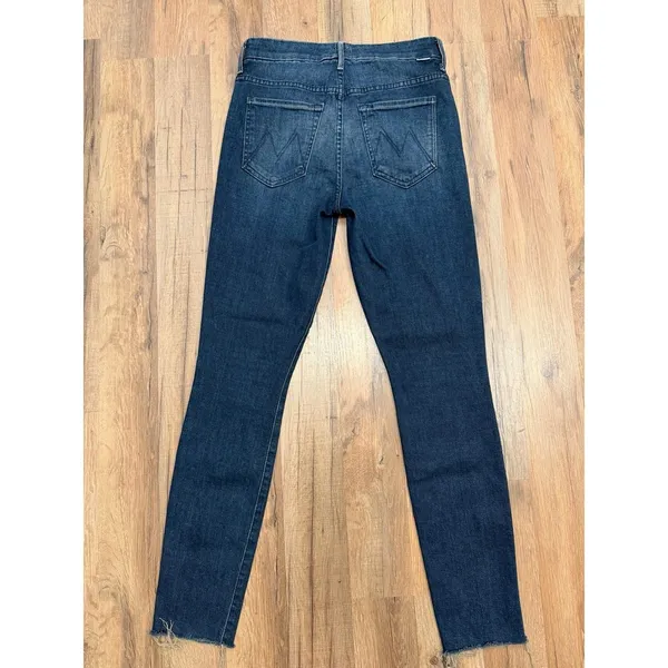 MOTHER Looker Ankle‎ Fray High Waist Jeans Dark Wash Women's 26 - Image 3