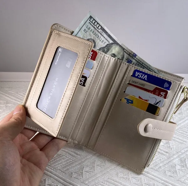 Wallet for Women,Trifold Snap Closure Wallet,Credit Card Holder Coin Purse - Image 6