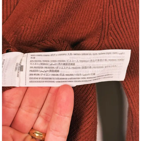 Abercrombie & Fitch Slim Button Up Ribbed Cardigan Small Brown Quiet Luxury Fall - Image 11