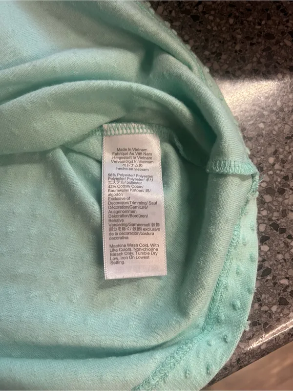 J. Crew Mint Green Sleeveless Dot-Textured Ruffle Neck Top - Image 3
