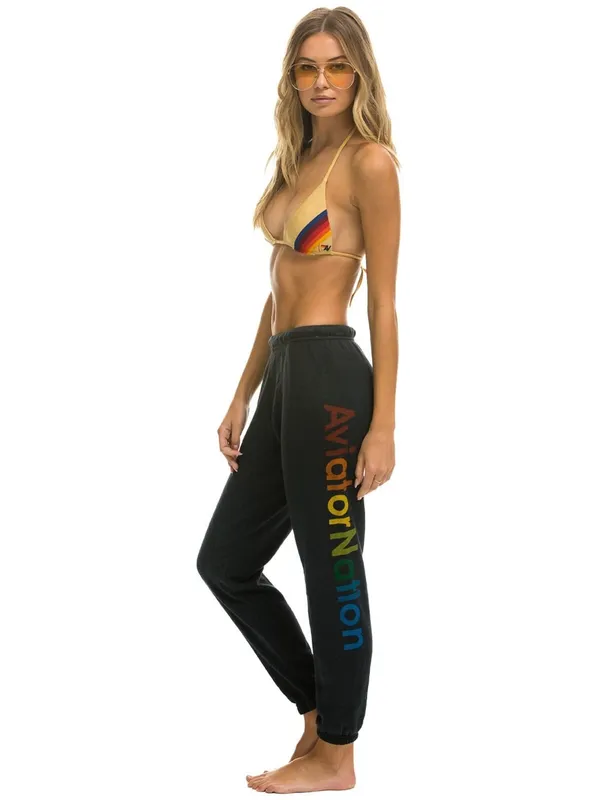 Aviator Nation Venice Sweatpants Charcoal Grey Rainbow Logo Size XS - Image 2
