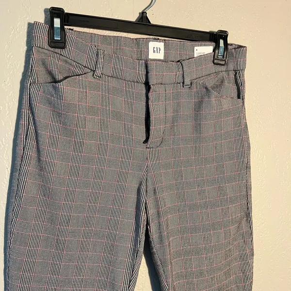 GAP Gray Signature Skinny Ankle Pants Checkered Red and Black SZ 6 High-Rise - Image 4