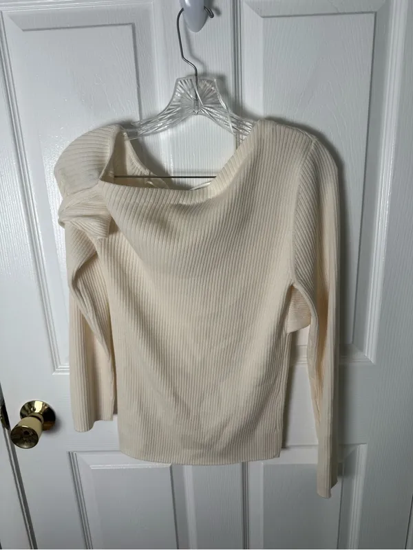 Reformation Lilou Regenerative Merino Sweater in Gossamer XL - Image 5