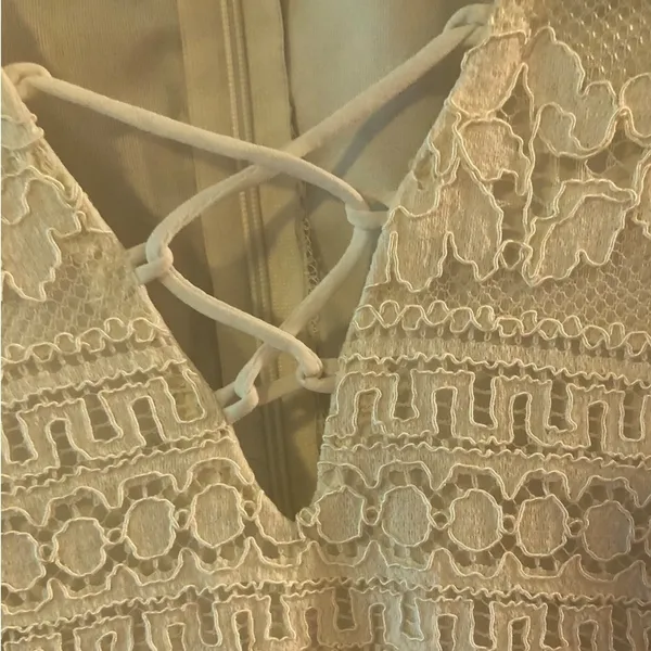 LUSH Women’s Long Sleeved Cotton Lace Dress, Size L - Image 3