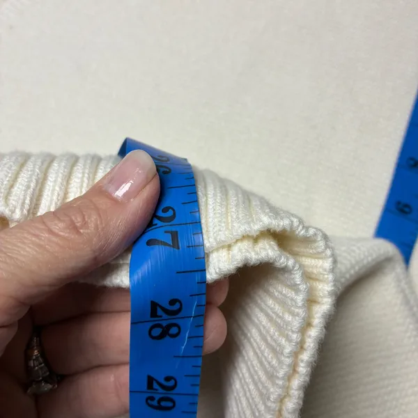 Crew Ivory Cotton Knit Sleeveless Turtleneck Sweater Side Slit Size S - Image 8