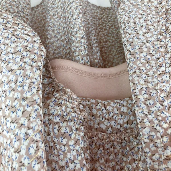 Sienna Sky Cottagecore Romantic Dusty Pink Floral Puff Sleeve Summer Dress M Boho Whimsical - Image 8