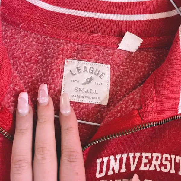 Original League RARE University of Wisconsin 3/4 Zip Up Sweatshirt - Image 2
