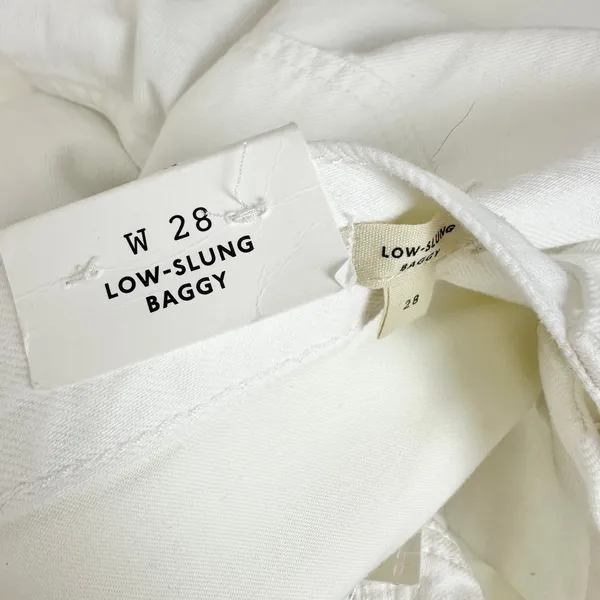 Madewell Low Slung Baggy Jeans Pure White Rigid Wide Leg Relaxed US 28 NWT - Image 12