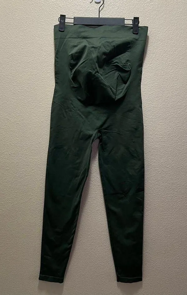 Blanqi Everyday Maternity Belly Support Leggings Storm Olive Green Size Large - Image 3