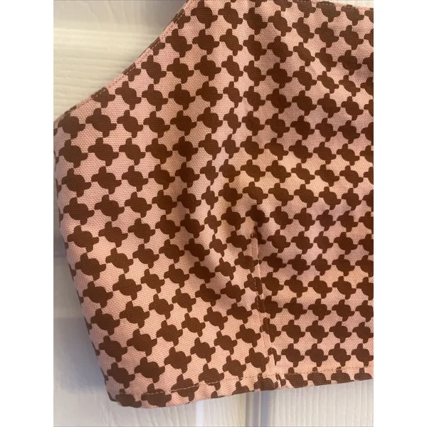 Levis Button Front Crop Top Womens XS Pink Brown Houndstooth Cotton Canvas NWT - Image 2