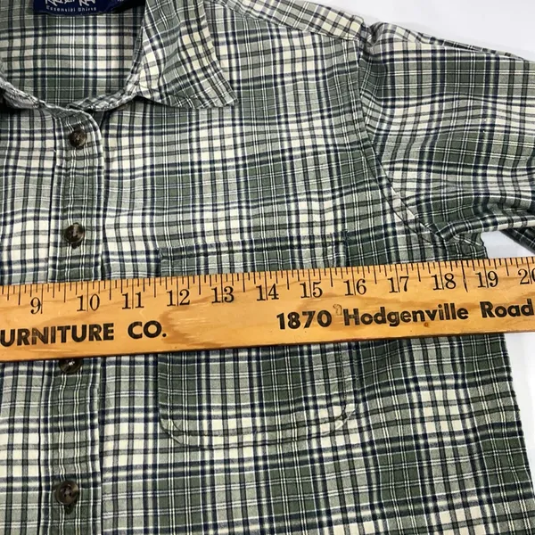 Krazy Kat Flannel Button Up Shirt 100% Cotton Pockets Women‎ Sz S Green Preowned - Image 10