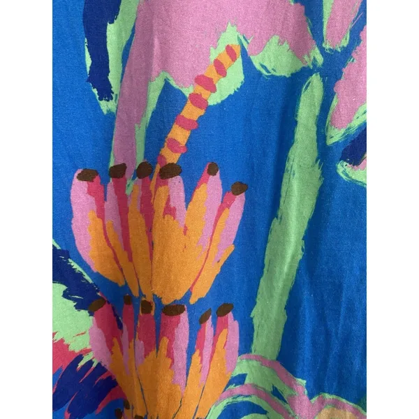 Farm Rio Made of Brasil Orange Parrot Graphic Padded Shoulder T-Shirt Dress XS - Image 10