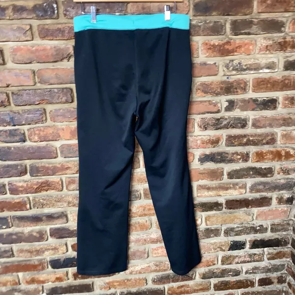 Silverwear Black Seafoam Green Straight Leg Track Sweatpants Women's Size Medium - Image 5