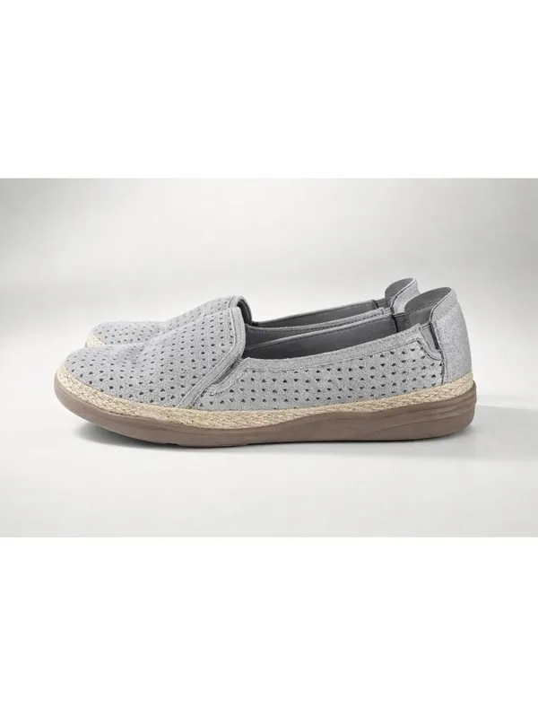 Clarks Collection Silver Perforated Slip-On Loafers Women - Image 2