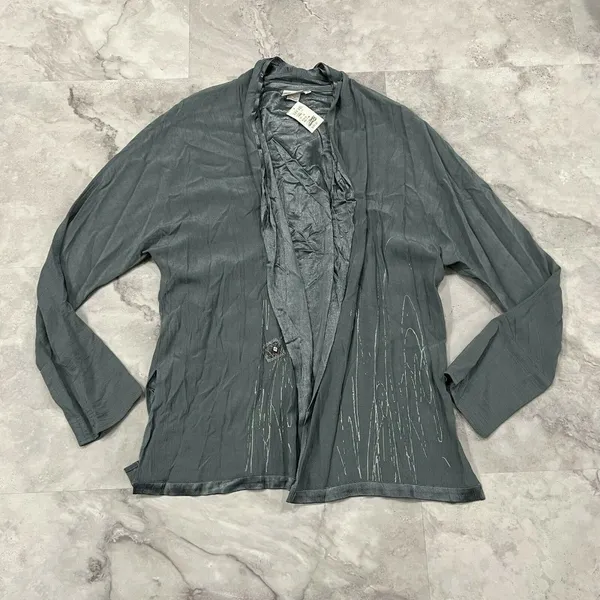 Kd‎ Spring Womens Lagenlook Dress With Cardigan Art to Wear Green Size Large L - Image 8