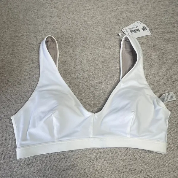 LULULEMON Waterside V Swim Top‎ C/D NWT White Tan Extra Small XS UV Quick Dry - Image 2