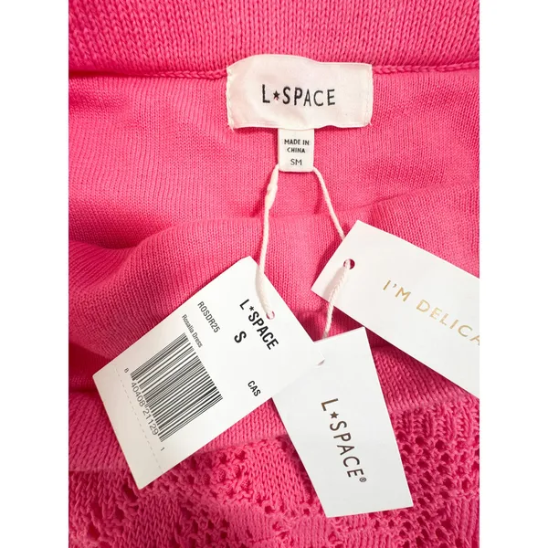 L*SPACE Rosalia Pink Crochet Strapless Maxi Dress S NWT - Image 4
