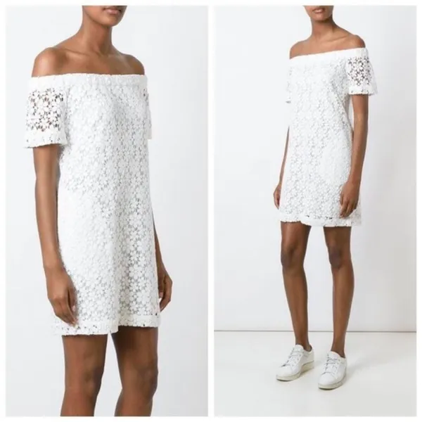 ALC Frank Bolen Lace White Floral Mini Off the Shoulder - Image 2