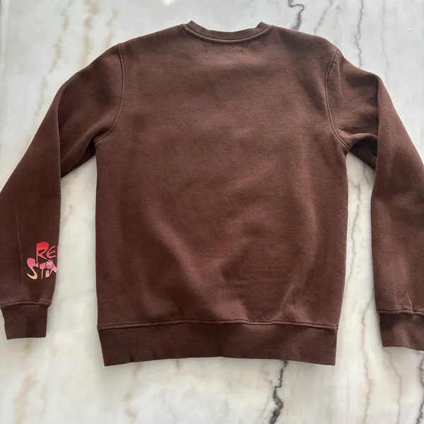 Nickelodeon Ren & Stimpy Men's Sweatshirt Size Small Brown Crew Neck Pullover - Image 3