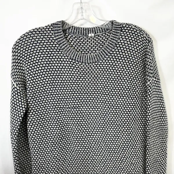 Lululemon Yogi Crew Sweater Size 4 Inkwell Blue Honeycomb Knit Thumbholes‎ 243 - Image 9
