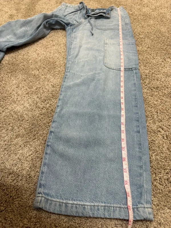 Arizona Jean Co Cargo Wide Leg Jeans Size 2 Light Wash Y2K - Image 9