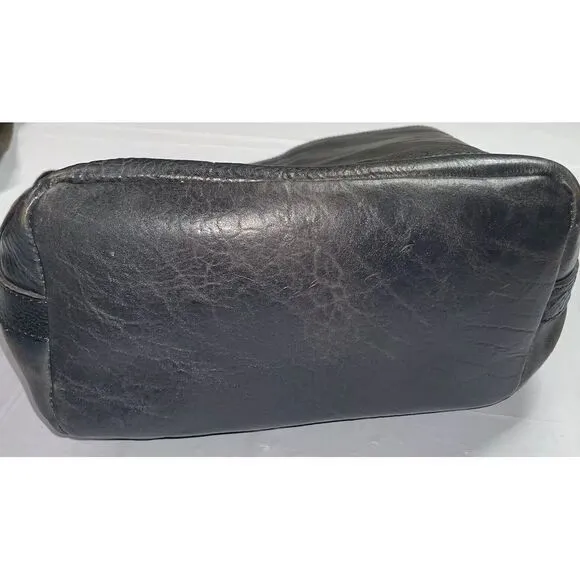 Lucky Brand Pebbled Leather‎ Tote Shoulder Bag Gray Unlined 14x12x6" - Image 6