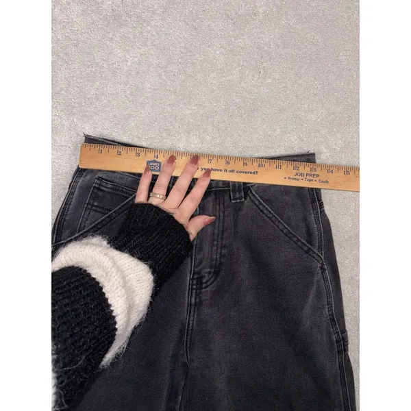 J. GALT BRANDY MELVILLE Wide Leg Carpenter Jeans Black Women Small‎ (26x32) - Image 7