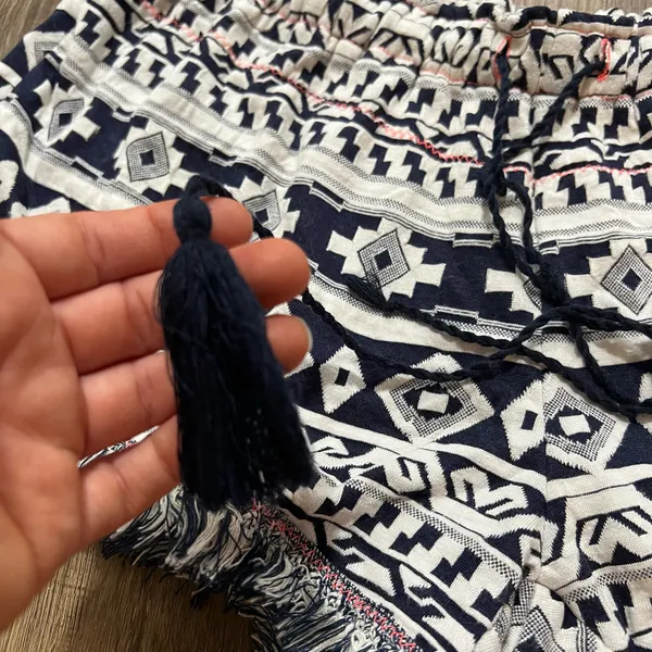Easel Navy Blue White Geometric Shorts - Image 4