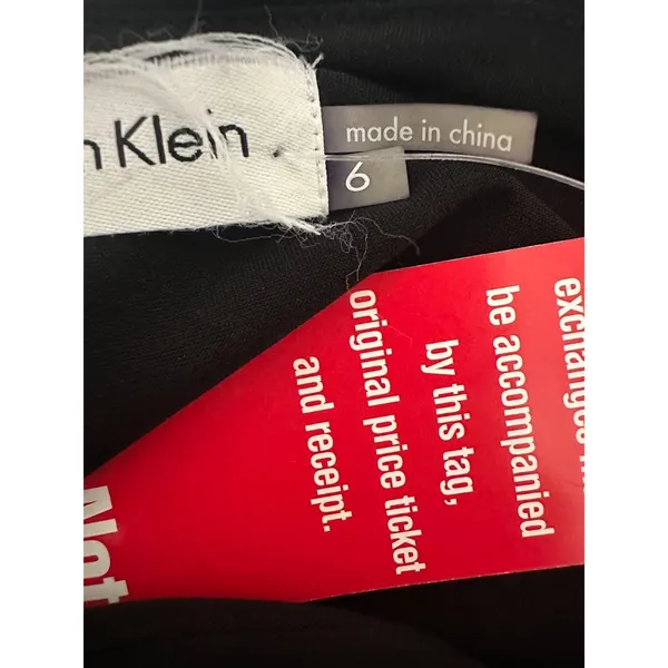 Calvin Klein Size‎ 6 Black Formal Surplice Maxi Dress Sequin Waist Faux Wrap - Image 7