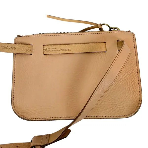 Madewell The Simple Pouch‎ Belt Bag in Linen Cream Leather - Image 9