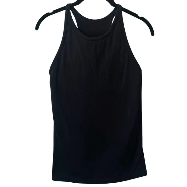 Zella Black Ribbed Racerback Tank Athletic Gym‎ Stretch Comfort Minimalist M - Image 2