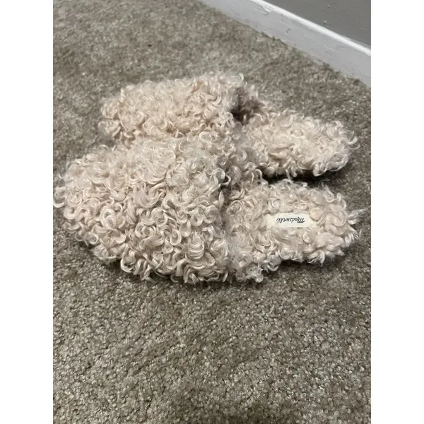 Madewell Furry Slippers Faux Fur Size 10 NWOT - Image 5