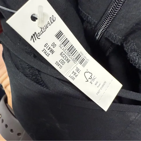 NWT MADEWELL The‎ Layton Midi Slip Dress Black size 00 - Image 6