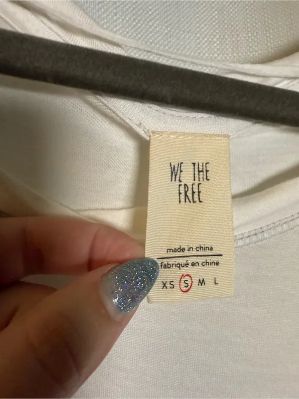 We The Free White High Low Muscle Tank Size Small - Image 3