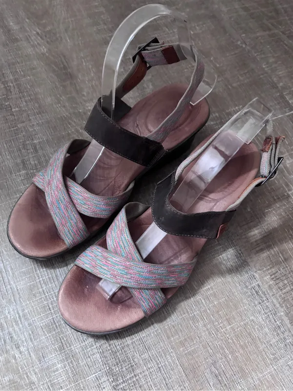 Keen Skyline Wedge Sandals Brown Multicolor Womens 8.5 Comfort Boho Chic Granola - Image 7