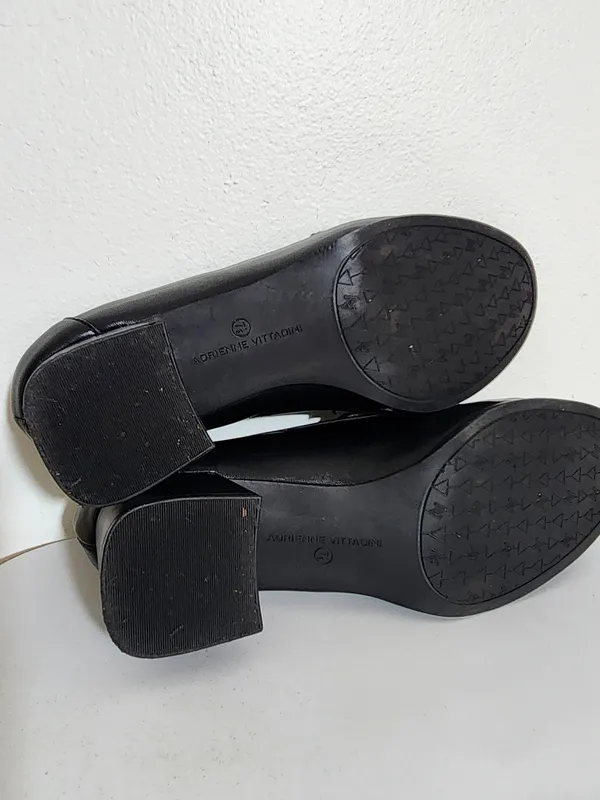 Adrienne Vittadini Womens Sabre Black Block Heel Shoes Size 7.5 - Image 7