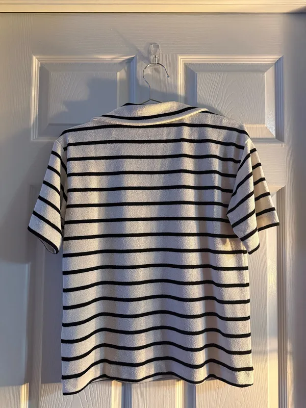 H&M Striped Knit Top Black White - Image 2