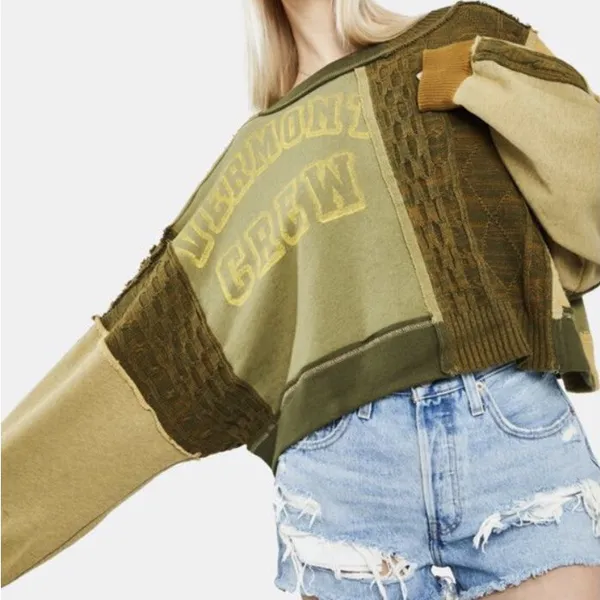 Free People Stateside Vintage Oversized Pullover in Vermont Green M - Image 4