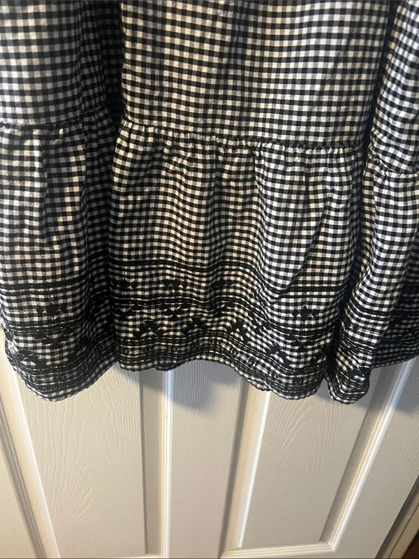 Old Navy Black & White Gingham Tie-Shoulder Mini Dress - Image 2