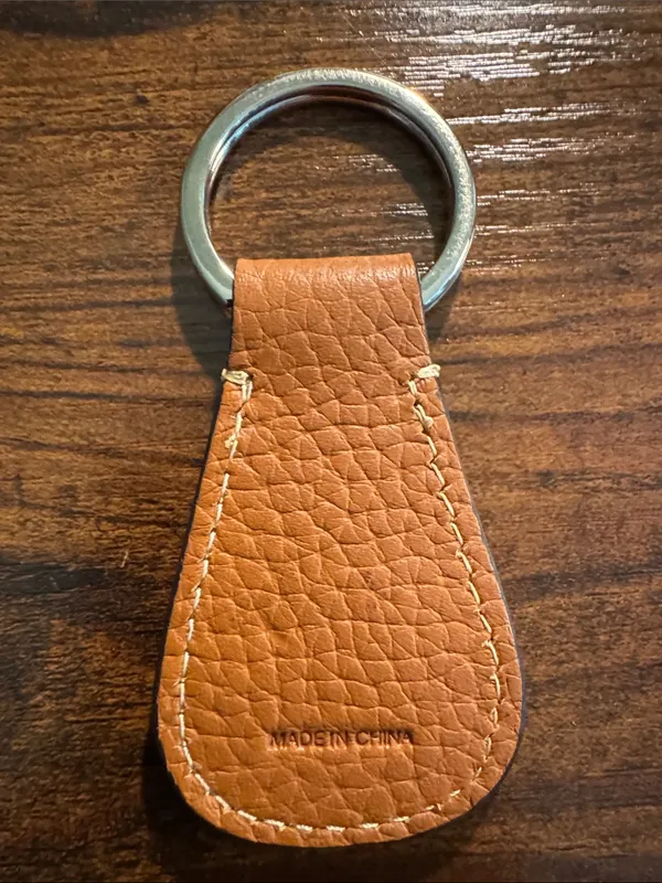 Dooney & Bourke Tan and Chestnut Pebbled Leather Key Fob - Image 2