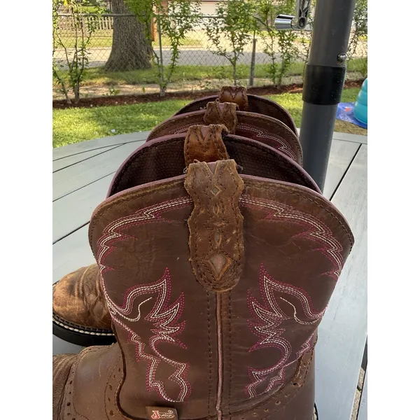 Justin Boots Gypsy Women’s Western Cowgirl Boots Brown Pink Stitching L9903 Size 7B - Image 8
