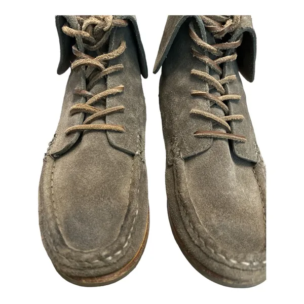 Frye Quincy Chukka Brown Suede Leather Laced Boat Deck‎ Boots shoes Sz 7 M - Image 4