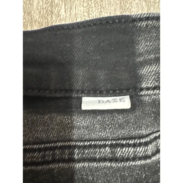 Daze Denim Hug High Rise Cropped Flare Jeans Haunt Faded Grey Black Size 32 - Image 6
